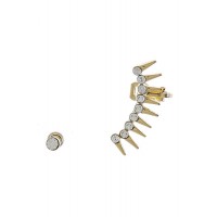 CRYSTAL ALIGNED SPIKY EAR CUFF SET 